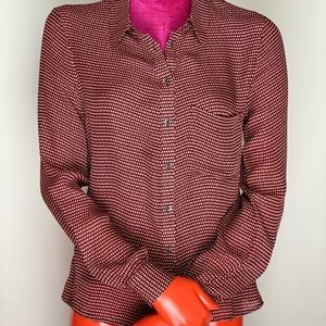 One pocket button down blouse.